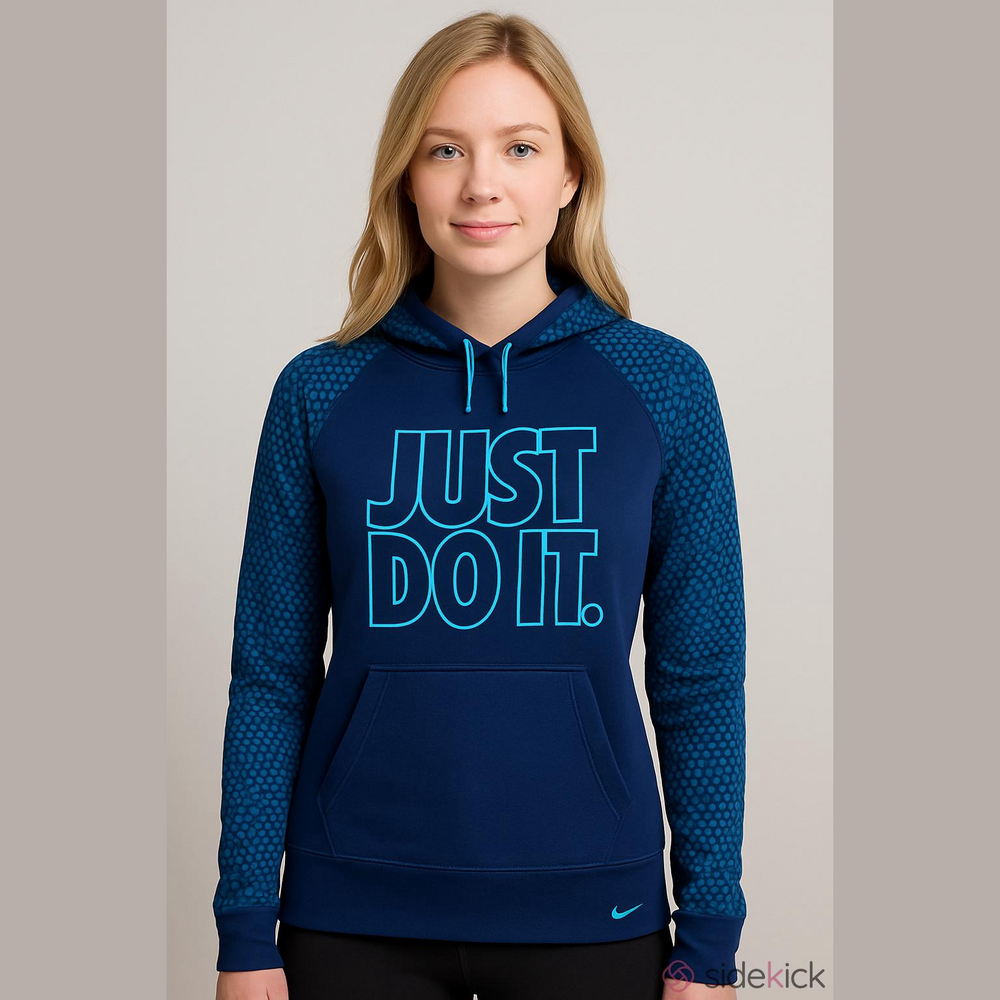 Nike Blue Just Do It Hoodie Size S